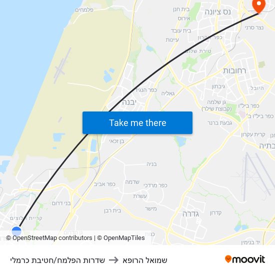 שדרות הפלמח/חטיבת כרמלי to שמואל הרופא map