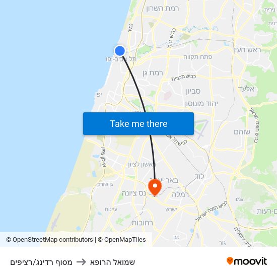 מסוף רדינג/רציפים to שמואל הרופא map