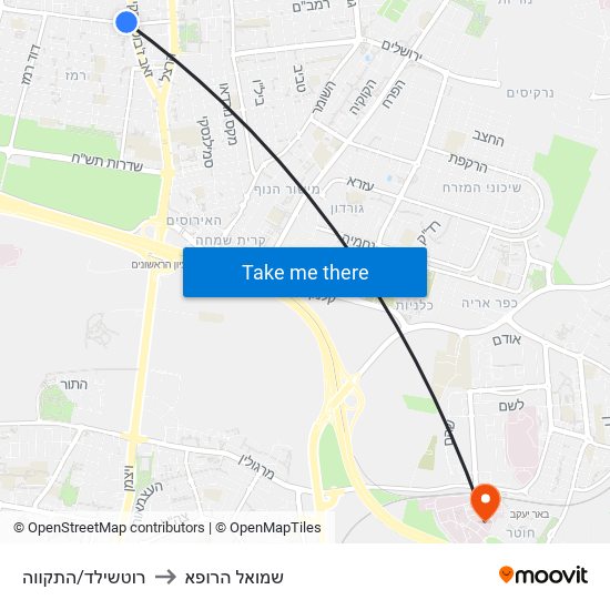 רוטשילד/התקווה to שמואל הרופא map