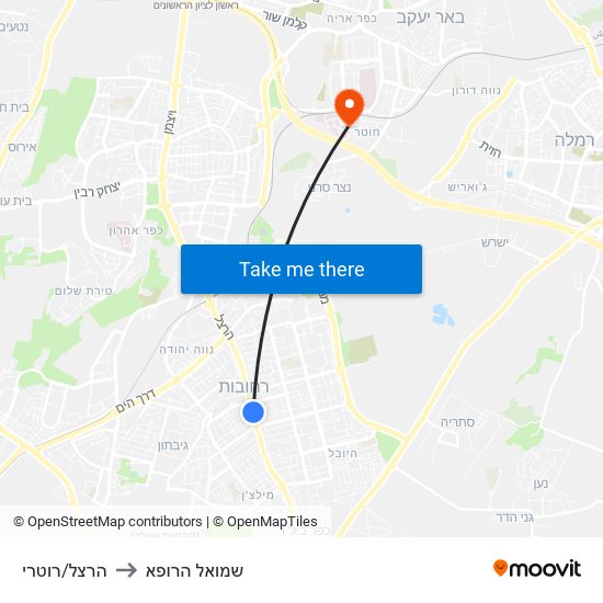 הרצל/רוטרי to שמואל הרופא map
