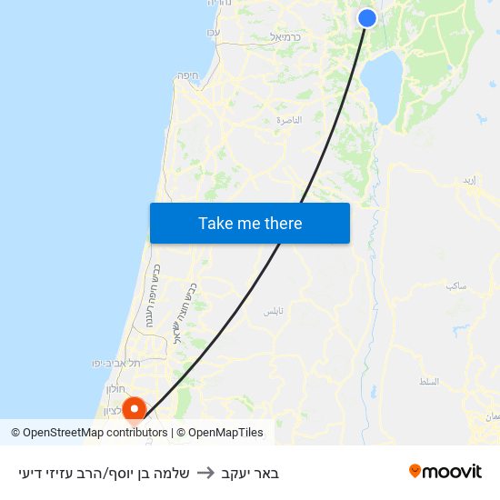 שלמה בן יוסף/הרב עזיזי דיעי to באר יעקב map