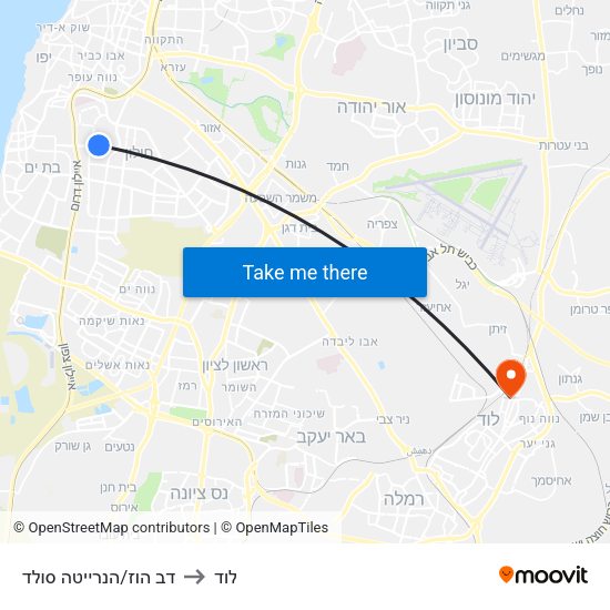 דב הוז/הנרייטה סולד to לוד map