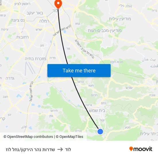 שדרות נהר הירקון/נחל לוז to לוד map