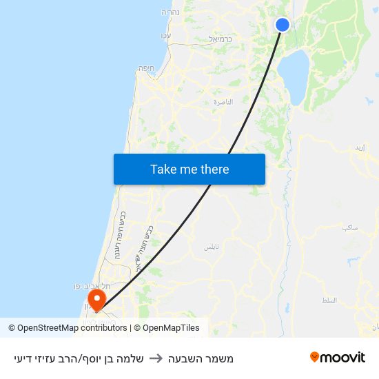 שלמה בן יוסף/הרב עזיזי דיעי to משמר השבעה map