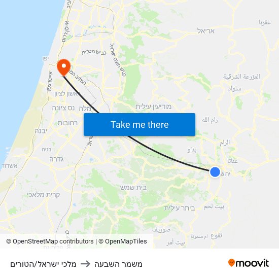 מלכי ישראל/הטורים to משמר השבעה map