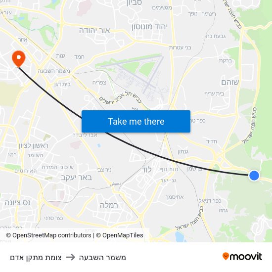 צומת מתקן אדם to משמר השבעה map