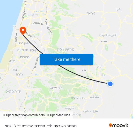 חטיבת הביניים דקל וילנאי to משמר השבעה map