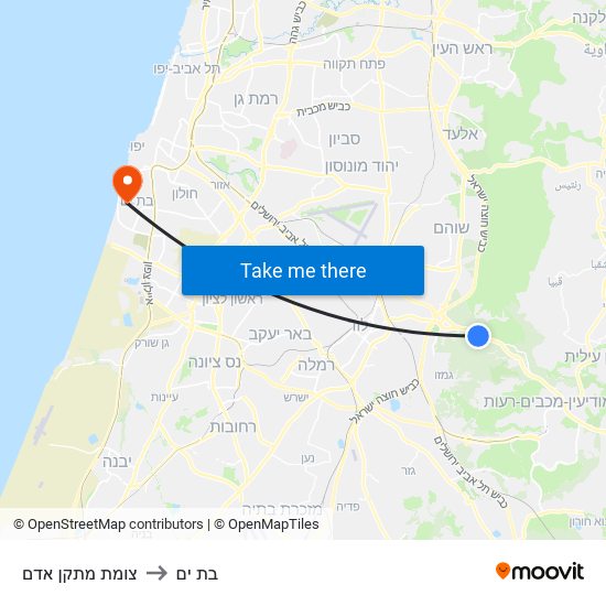 צומת מתקן אדם to בת ים map