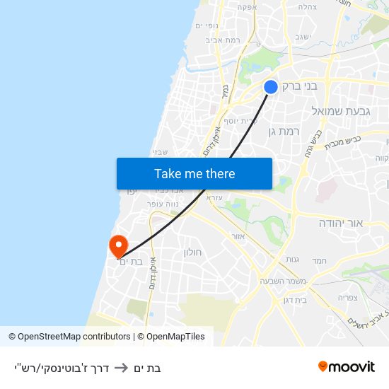 דרך ז'בוטינסקי/רש''י to בת ים map