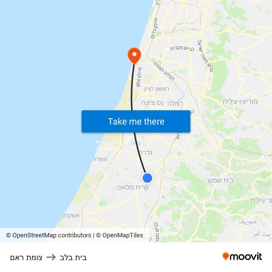 צומת ראם to בית בלב map