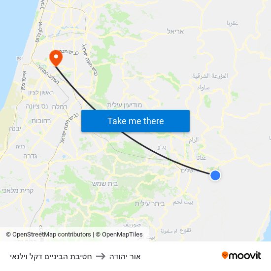 חטיבת הביניים דקל וילנאי to אור יהודה map