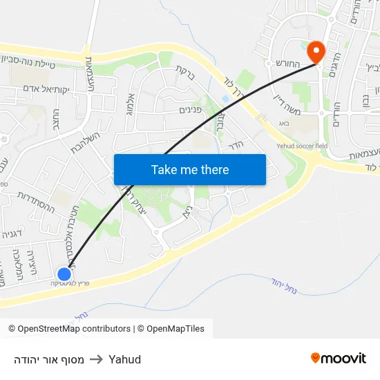 מסוף אור יהודה to Yahud map