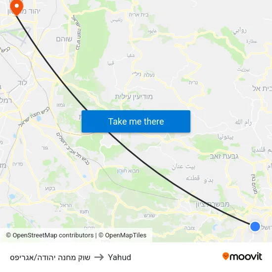 שוק מחנה יהודה/אגריפס to Yahud map
