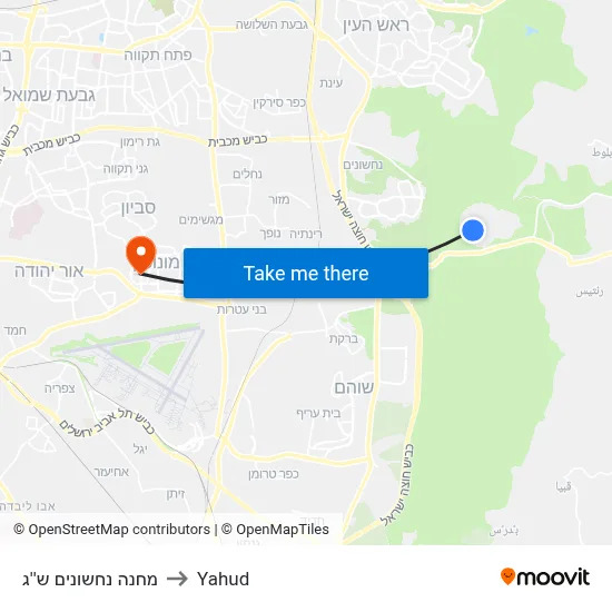 מחנה נחשונים ש''ג to Yahud map