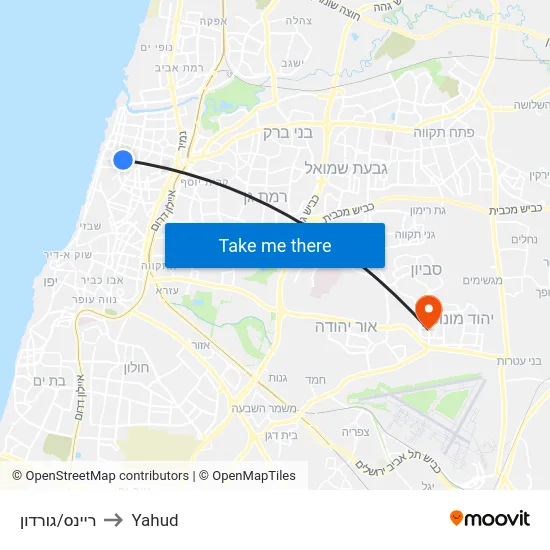ריינס/גורדון to Yahud map