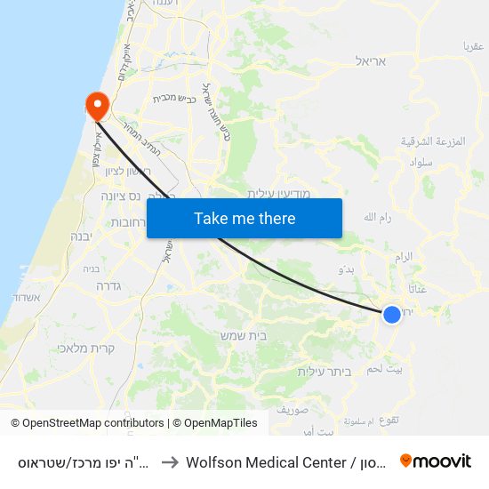 תחנת רקל''ה יפו מרכז/שטראוס to Wolfson Medical Center / בית חולים וולפסון map