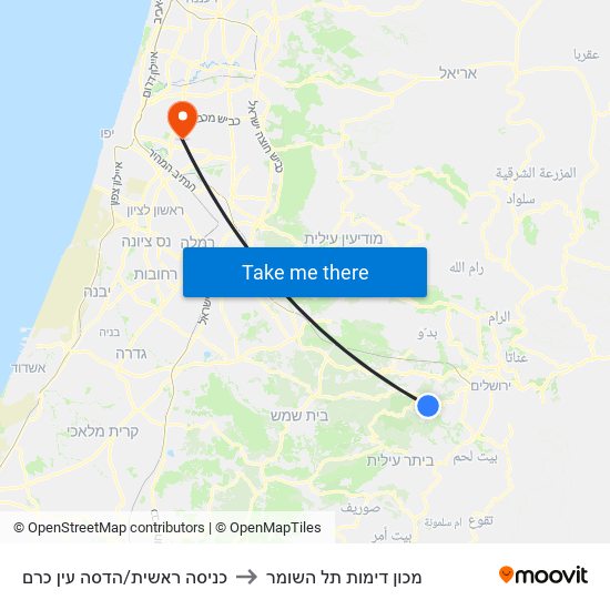 כניסה ראשית/הדסה עין כרם to מכון דימות תל השומר map