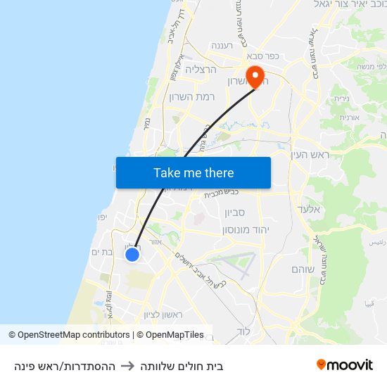 ההסתדרות/ראש פינה to בית חולים שלוותה map