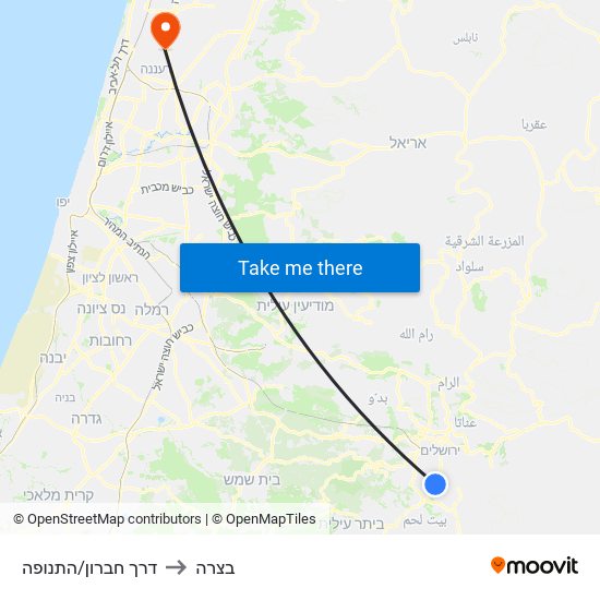 דרך חברון/התנופה to בצרה map