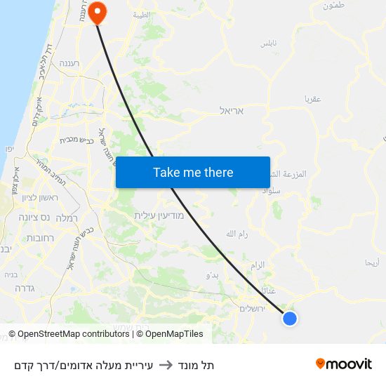 עיריית מעלה אדומים/דרך קדם to תל מונד map