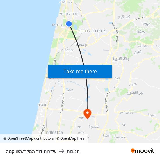 שדרות דוד המלך/השיקמה to תנובות map