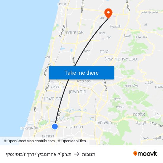 ת.רק''ל אהרונוביץ'/דרך ז'בוטינסקי to תנובות map