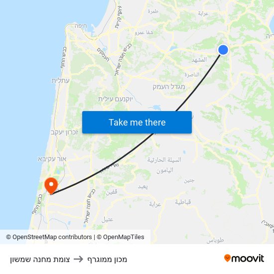 צומת מחנה שמשון to מכון ממוגרף map