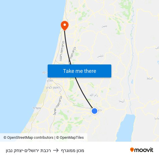 רכבת ירושלים-יצחק נבון to מכון ממוגרף map