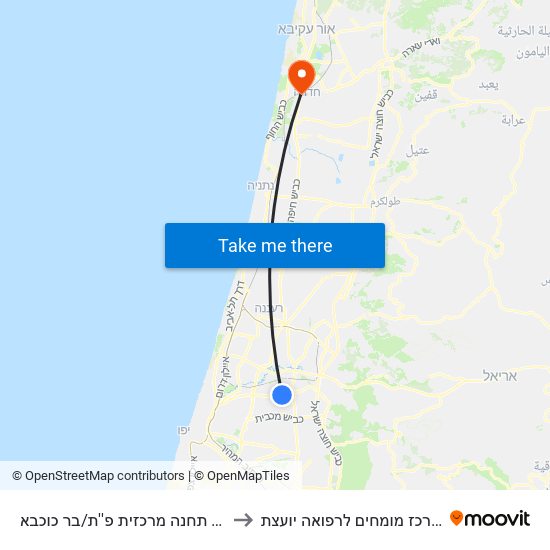 ת.רק''ל תחנה מרכזית פ''ת/בר כוכבא to דגני מרכז מומחים לרפואה יועצת map