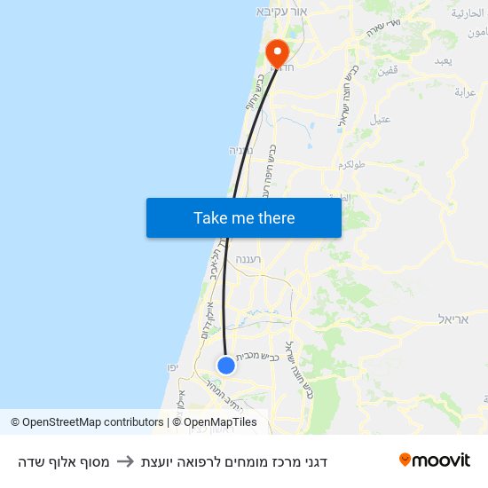 מסוף אלוף שדה to דגני מרכז מומחים לרפואה יועצת map