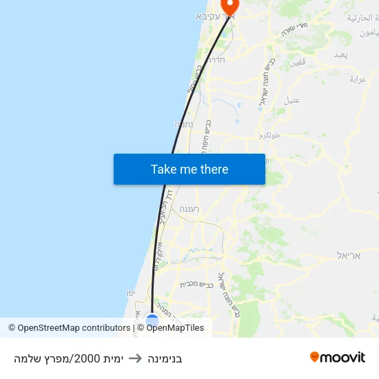 ימית 2000/מפרץ שלמה to בנימינה map
