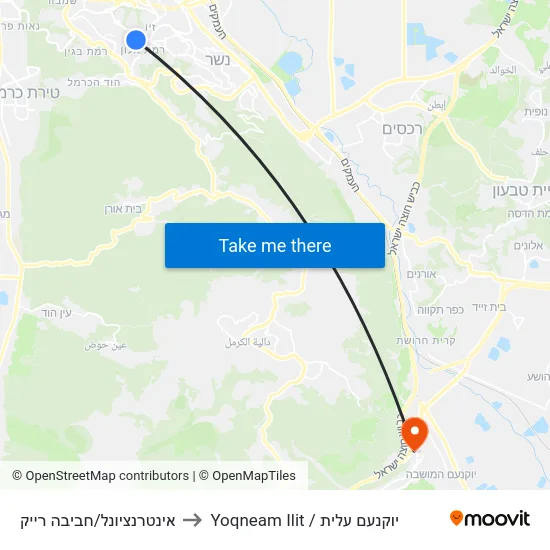 אינטרנציונל/חביבה רייק to Yoqneam Ilit / יוקנעם עלית map