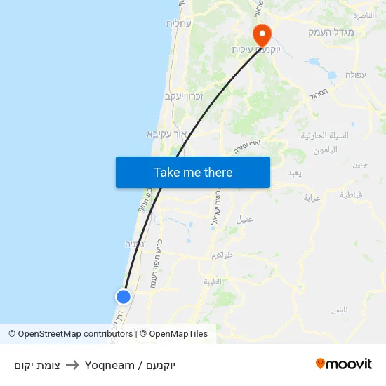 צומת יקום to Yoqneam / יוקנעם map