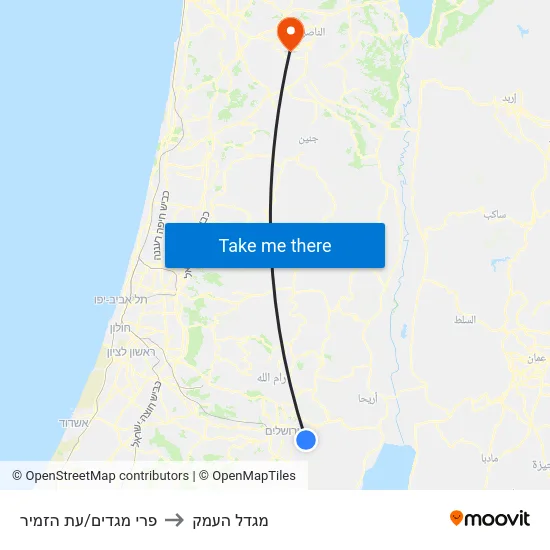 פרי מגדים/עת הזמיר to מגדל העמק map