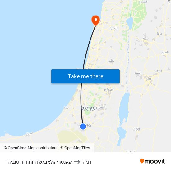 קאנטרי קלאב/שדרות דוד טוביהו to דניה map