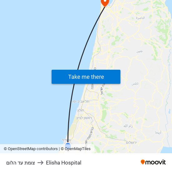צומת עד הלום to Elisha Hospital map