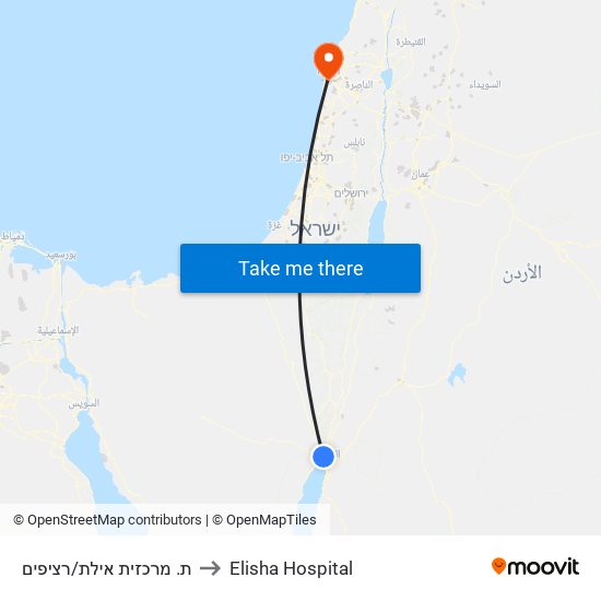 ת. מרכזית אילת/רציפים to Elisha Hospital map