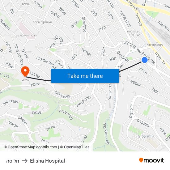 חליסה to Elisha Hospital map