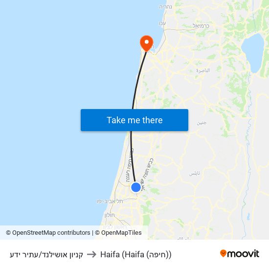 קניון אושילנד/עתיר ידע to Haifa (Haifa (חיפה)) map