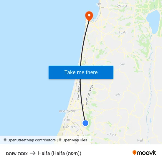 צומת שוהם to Haifa (Haifa (חיפה)) map