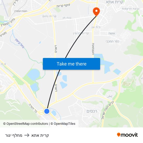 מחלף יגור to קרית אתא map