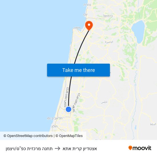 תחנה מרכזית כפ''ס/ויצמן to אצטדיון קרית אתא map