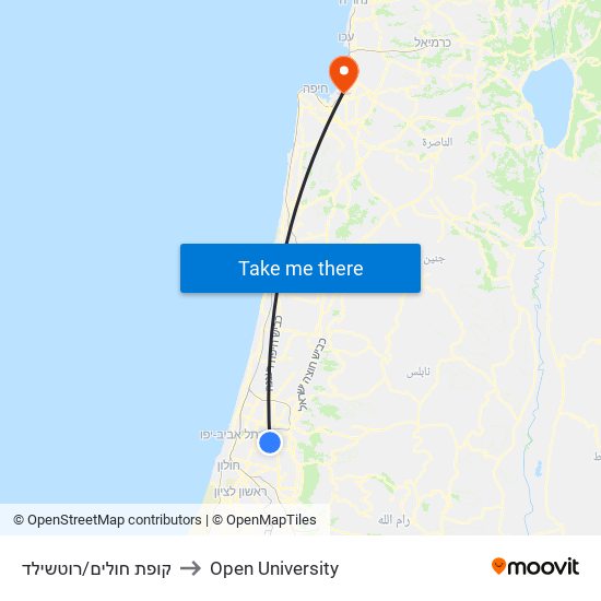 קופת חולים/רוטשילד to Open University map