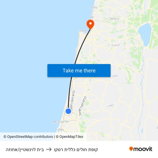 בית לוינשטיין/אחוזה to קופת חולים כללית רסקו map