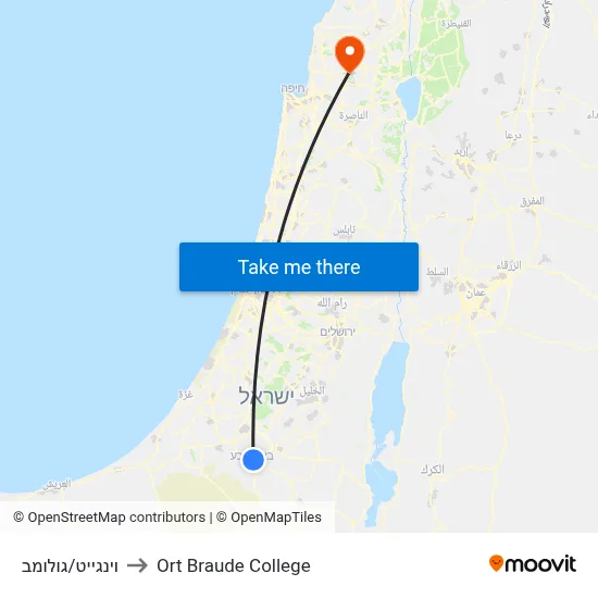 וינגייט/גולומב to Ort Braude College map