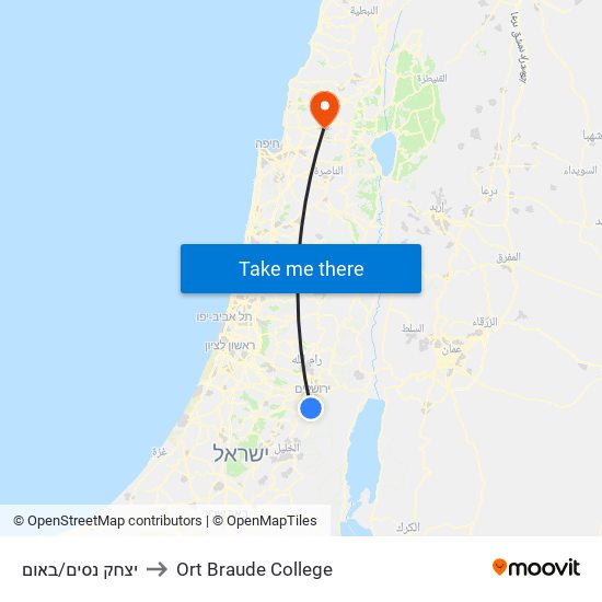 יצחק נסים/באום to Ort Braude College map