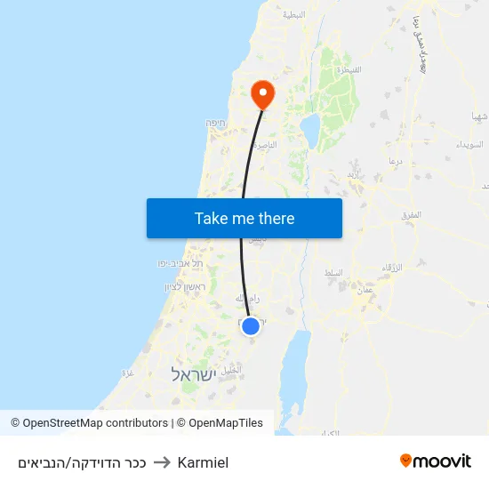 ככר הדוידקה/הנביאים to Karmiel map