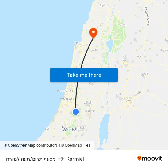 מסעף תרום/תעוז למזרח to Karmiel map