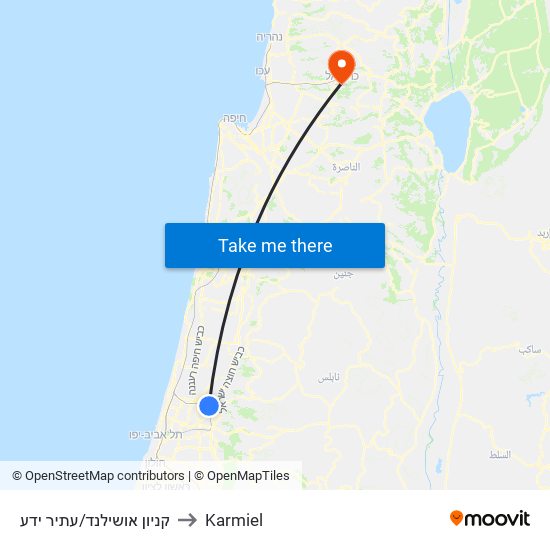 קניון אושילנד/עתיר ידע to Karmiel map