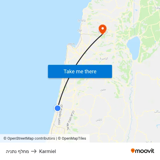 מחלף נתניה to Karmiel map
